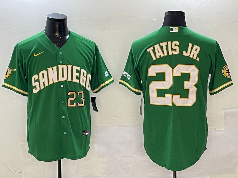 Men San Diego Padres #23 Tatis jr Green Jointly Name Game Nike 2025 MLB Jersey style 3